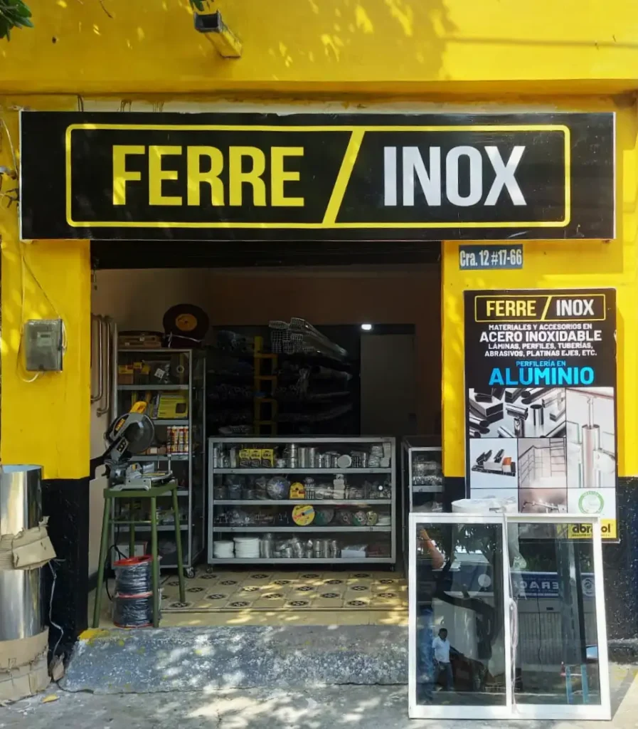 Fachada de Ferreinox venta de acero inoxidable en Valledupar